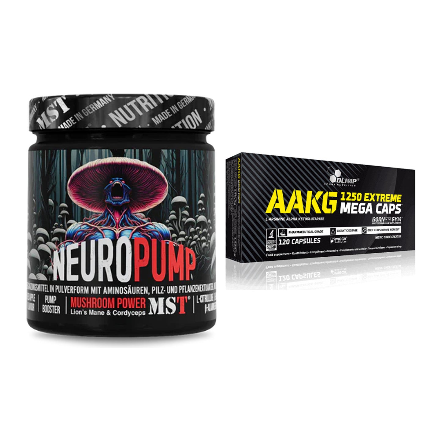 Trainings-Set: MST NeuroPump + Olimp AAKG Extreme Mega Caps – alle enthaltenen Artikel