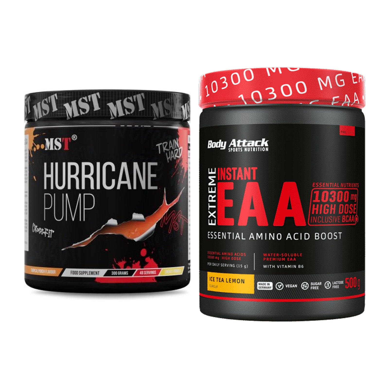 Trainings-Set: MST Hurricane Pump + Body Attack Extreme Instant EAA – alle enthaltenen Artikel