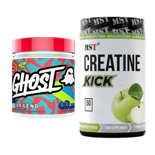 Harjoitussarja: Ghost Legend V4 30 Serv. + MST Creatine Kick - kaikki tuotteet mukana