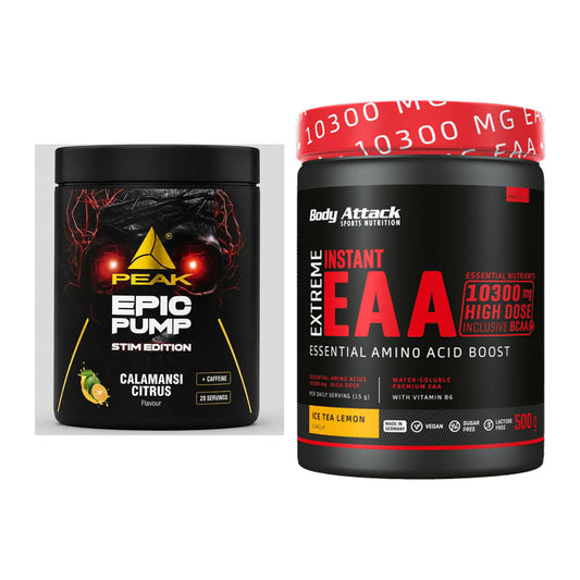 Trainings-Set: Peak Epic Pump Stim + Body Attack Extreme – alle enthaltenen Artikel