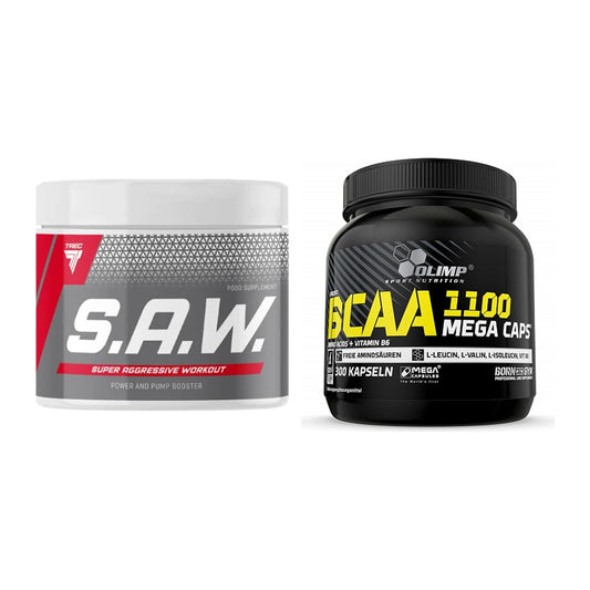 Trainings-Set: Trec Nutrition SAW Booster + Olimp BCAA Mega Caps – alle enthaltenen Artikel