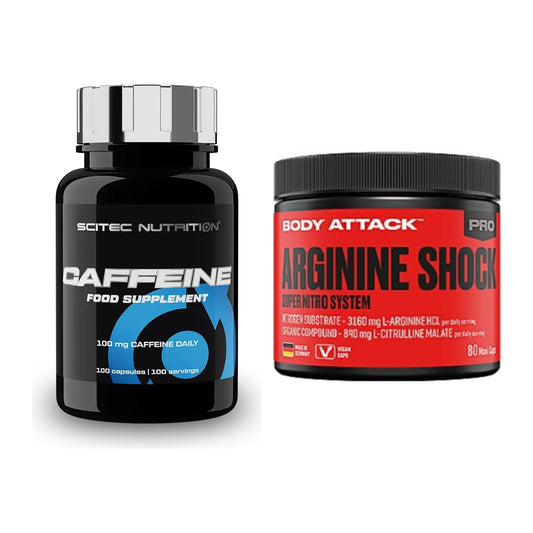Trainings-Set: Scitec Caffeine + Body Attack Arginine Shock – alle enthaltenen Artikel