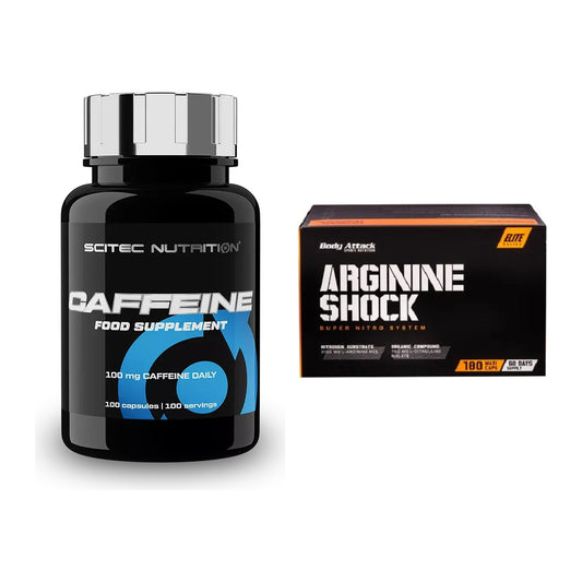 Set da allenamento: Scitec Caffeine + Body Attack Arginine Shock - tutti gli articoli inclusi