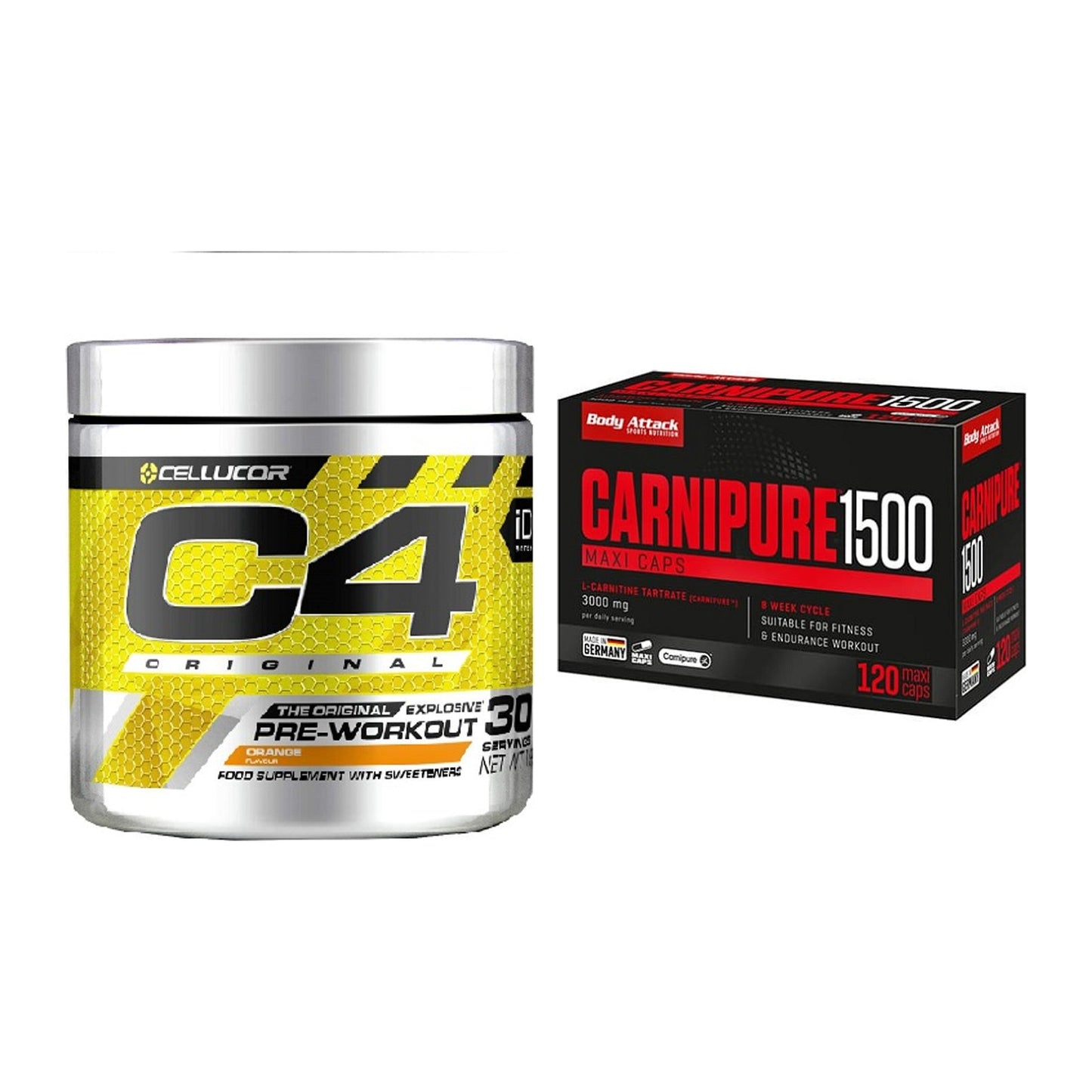 Trainings-Set: Cellucor C4 Original + Body Attack Carnipure 1500 – alle enthaltenen Artikel