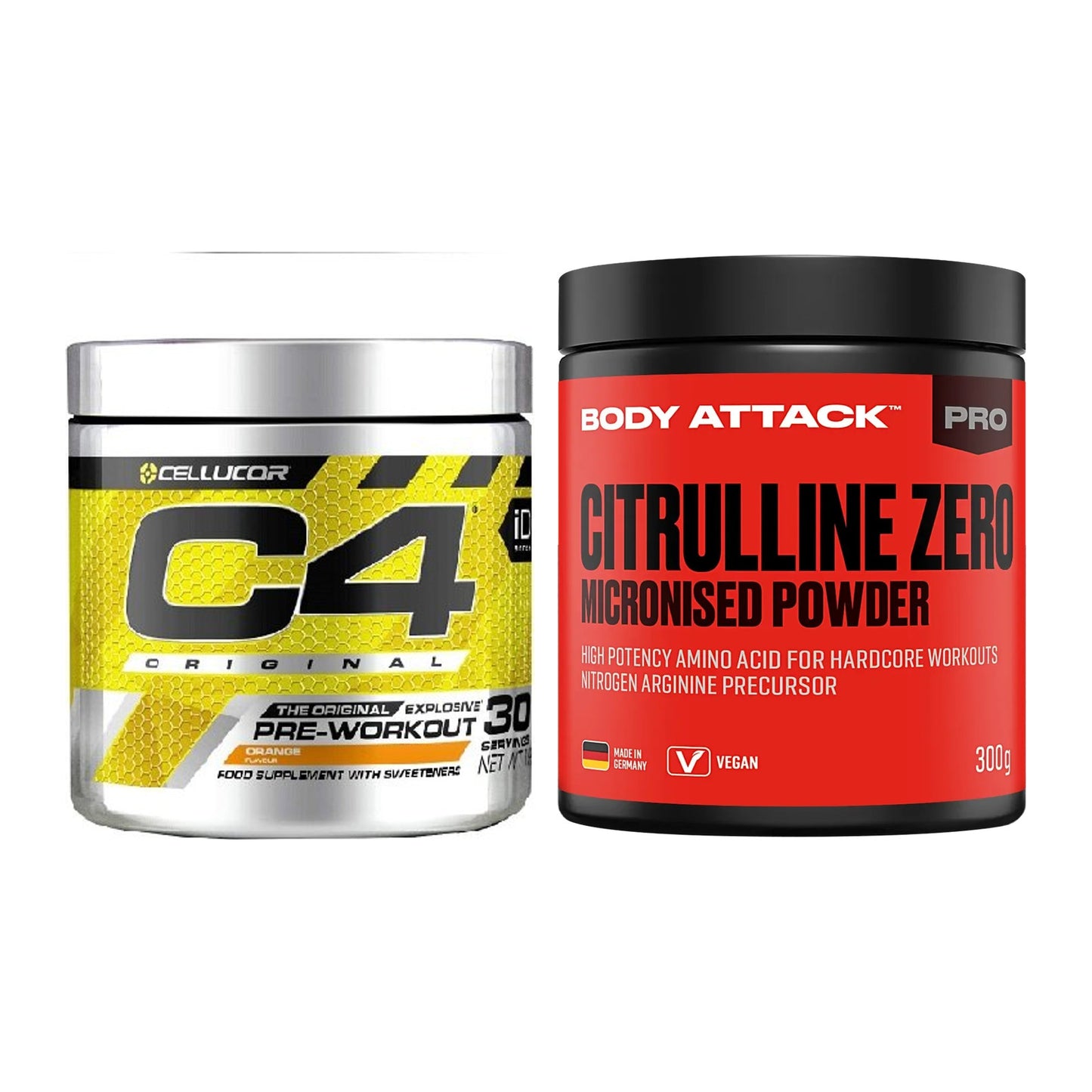 Trainings-Set: Cellucor C4 Original + Body Attack 100 % – alle enthaltenen Artikel