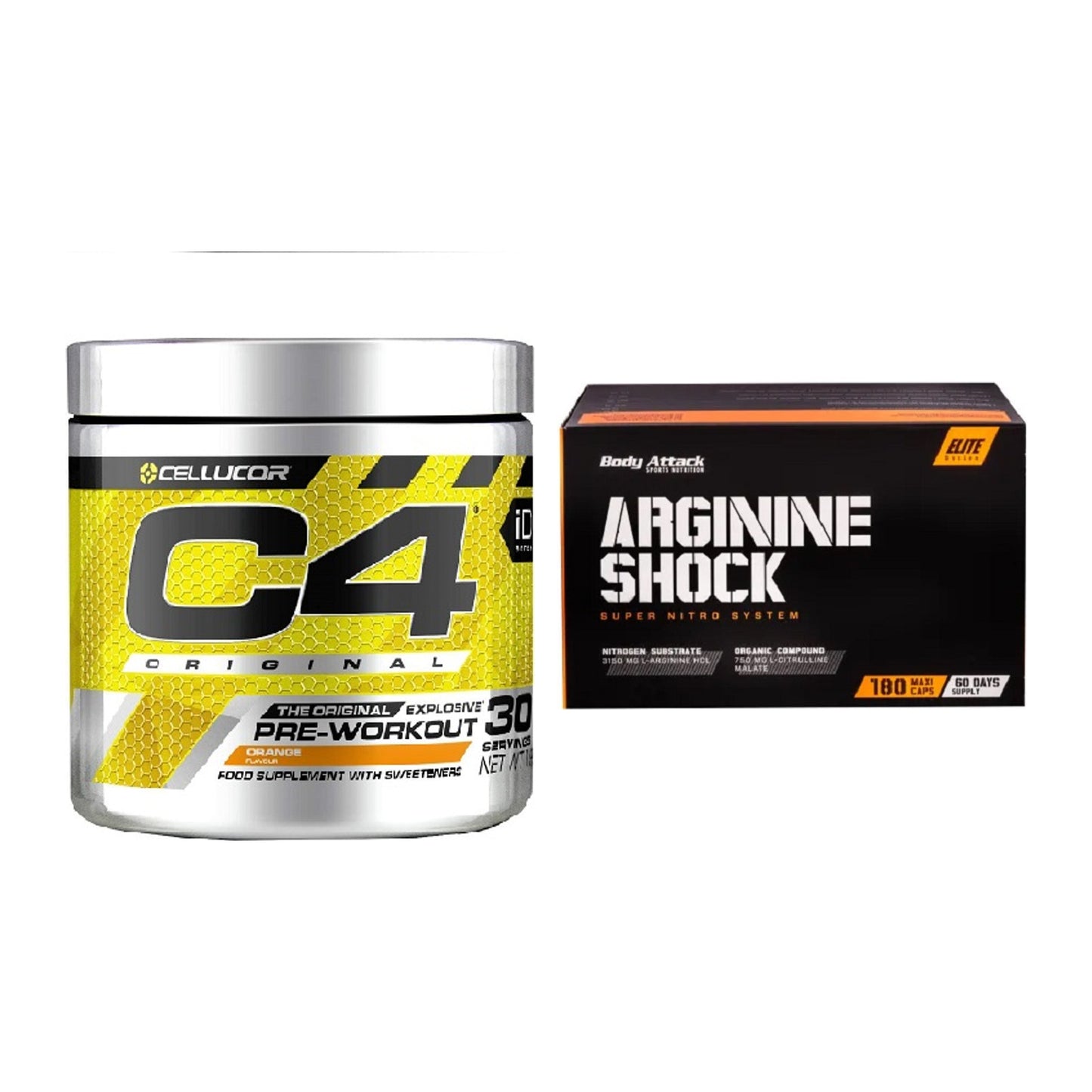 Trainings-Set: Cellucor C4 Original + Body Attack Arginine Shock – alle enthaltenen Artikel