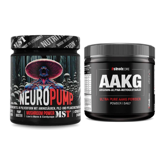 Kit d'entraînement : MST NeuroPump 270g (Rouge + Sinob Core Arginine AAKG - tous les éléments inclus