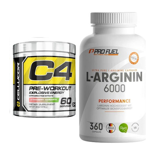 Trainings-Set: Cellucor C4 Original 60 Serv. + ProFuel L-Arginin 6000 – alle enthaltenen Artikel