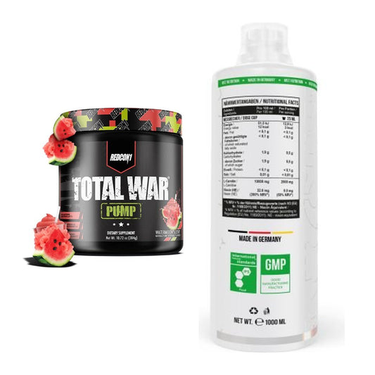 Trainings-Set: Redcon1 Total War PUMP + MST L-Carnitine 100.000 – alle enthaltenen Artikel