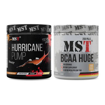Trainings-Set: MST Hurricane Pump + MST BCAA Huge 200 Tabl./ 2gr pro – alle enthaltenen Artikel