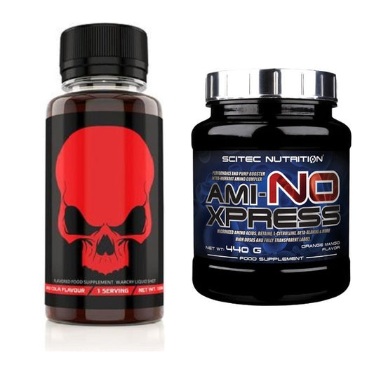 Trainings-Set: Genius Nutrition Warcry Liquid + Scitec Ami-NO Xpress – alle enthaltenen Artikel