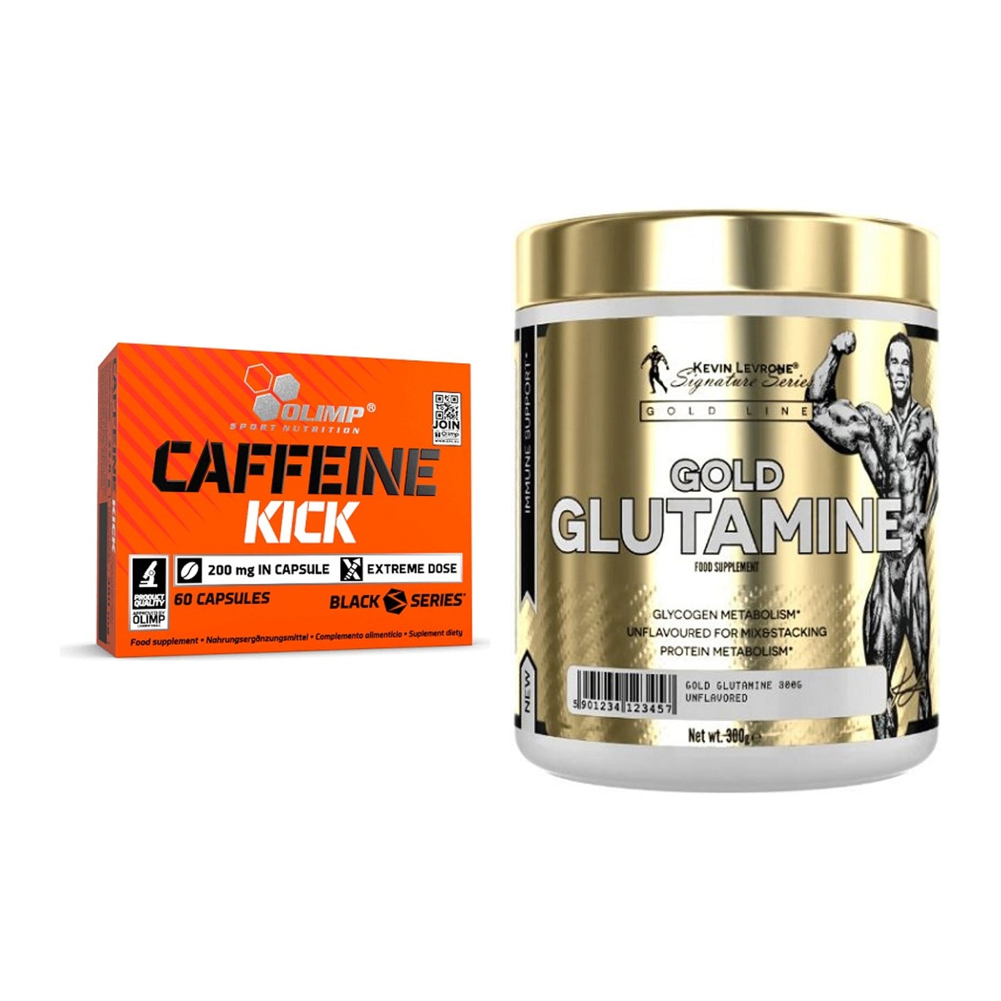 Trainings-Set: Olimp Caffeine Kick + Kevin Levrone GOLD Glutamine – alle enthaltenen Artikel