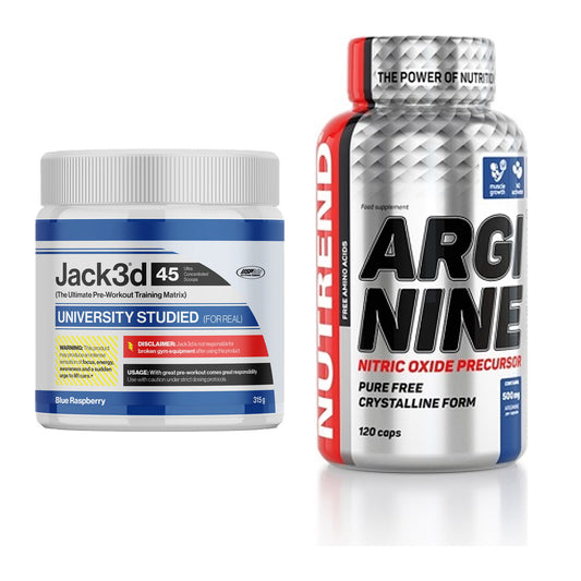 Trainings-Set: USP Labs Jack3d 45 Serv. + Nutrend Arginine – alle enthaltenen Artikel