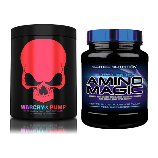Trainings-Set: Genius Nutrition Warcry PUMP + Scitec Amino Magic – alle enthaltenen Artikel