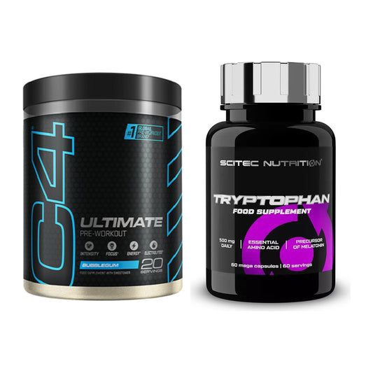 Trainings-Set: Cellucor C4 ULTIMATE 20 Serv. + Scitec Tryptophan – alle enthaltenen Artikel