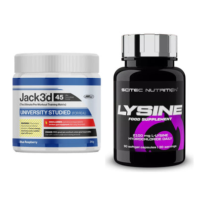 Trainings-Set: USP Labs Jack3d 45 Serv. (Blue + Scitec Lysine – alle enthaltenen Artikel