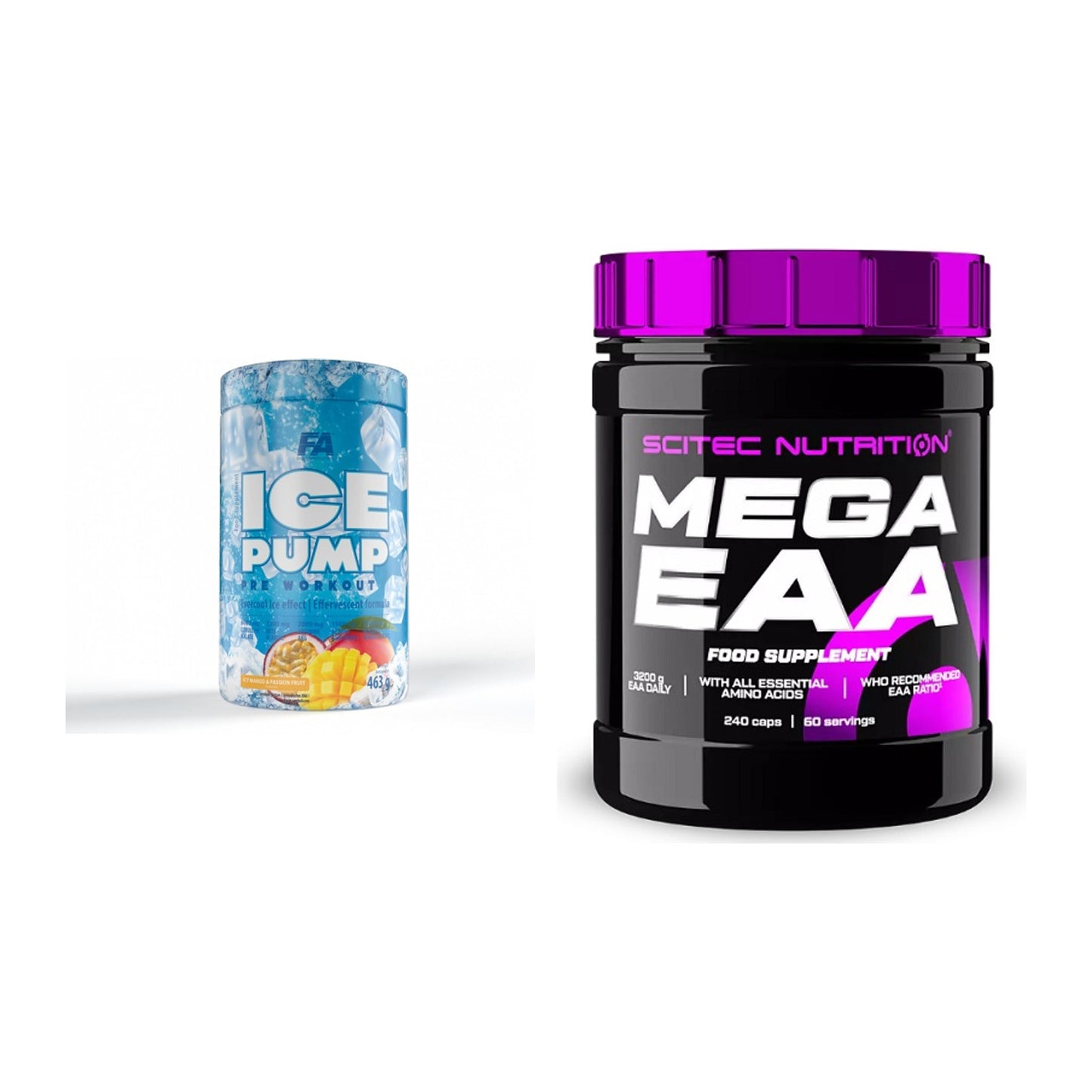 Trainings-Set: FA Nutrition ICE Pump Pre-Workout + Scitec Mega EAA – alle enthaltenen Artikel