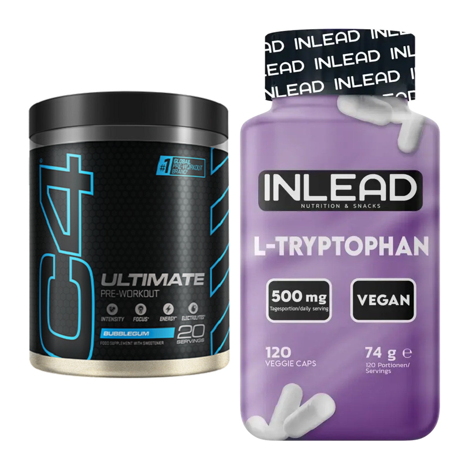 Trainings-Set: Cellucor C4 ULTIMATE 20 + INLEAD L-Tryptophan 500mg – alle enthaltenen Artikel