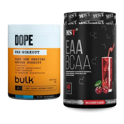 Trainings-Set: Bulk Dope Pre-Workout 30 Serv. + MST EAA & BCAA – alle enthaltenen Artikel