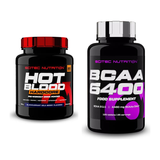 Trainings-Set: Scitec Hot Blood Hardcore + Scitec BCAA 6400 – alle enthaltenen Artikel