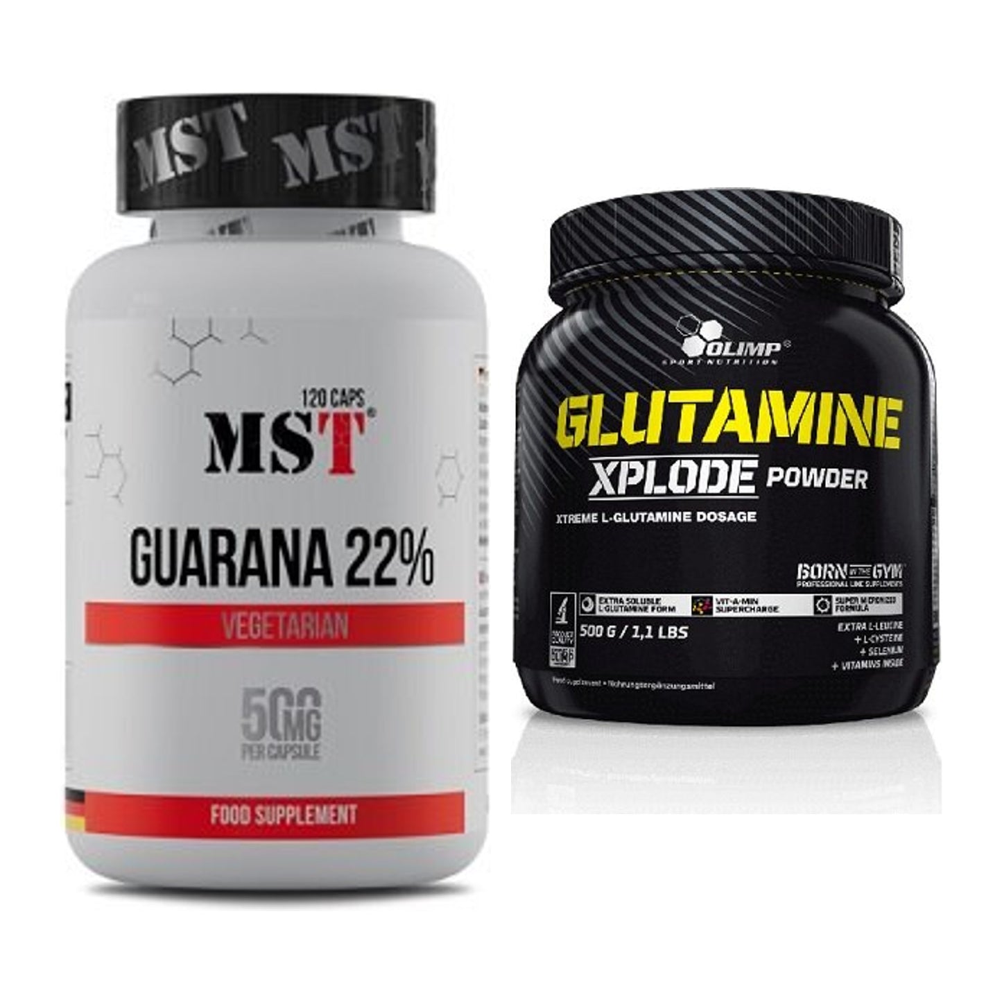 Trainings-Set: MST Guarana 22% + Olimp L-Glutamine Xplode 500g – alle enthaltenen Artikel