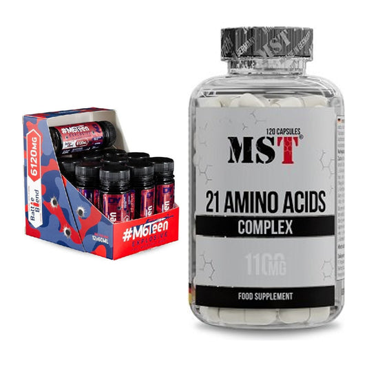 Trainings-Set: DY Nutrition M6Teen Prewokrout + MST 21 Amino Acids – alle enthaltenen Artikel