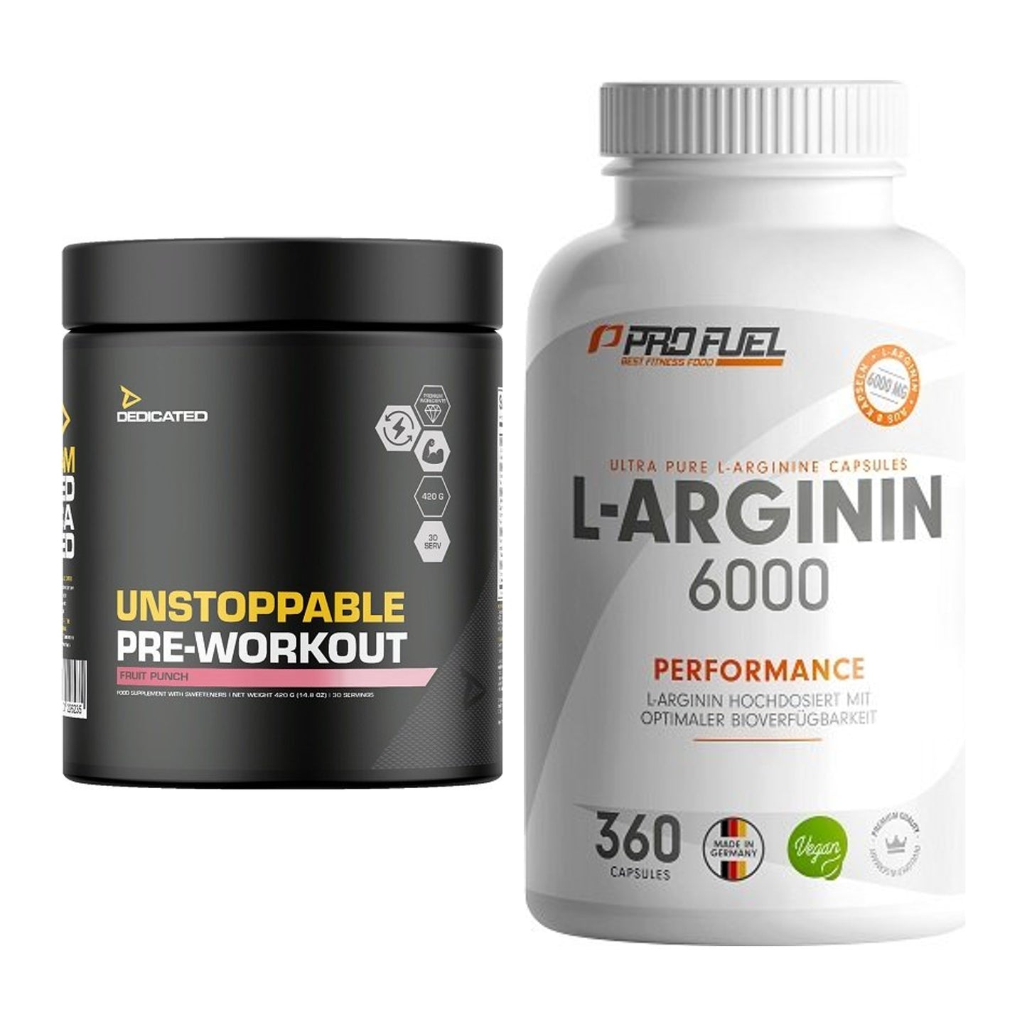 Trainings-Set: Dedicated Unstoppable + ProFuel L-Arginin 6000 – alle enthaltenen Artikel