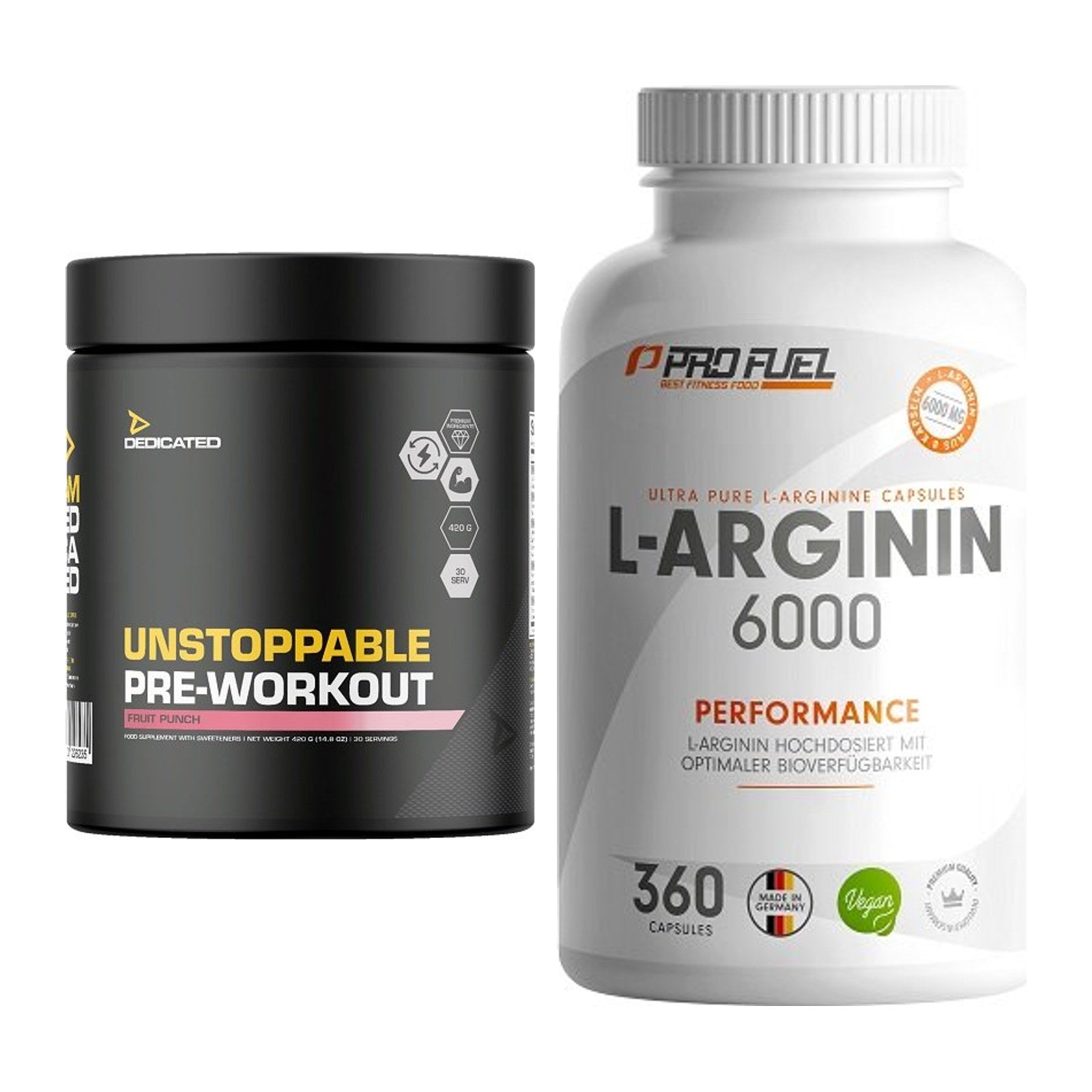 Trainings-Set: Dedicated Unstoppable + ProFuel L-Arginin 6000 – alle enthaltenen Artikel
