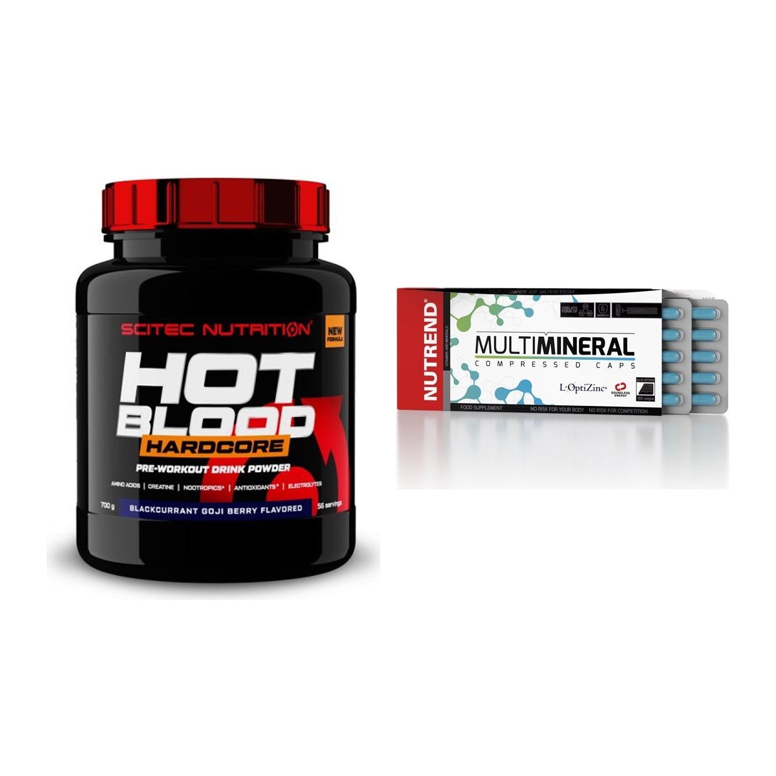 Trainings-Set: Scitec Hot Blood Hardcore + Nutrend Multimineral – alle enthaltenen Artikel