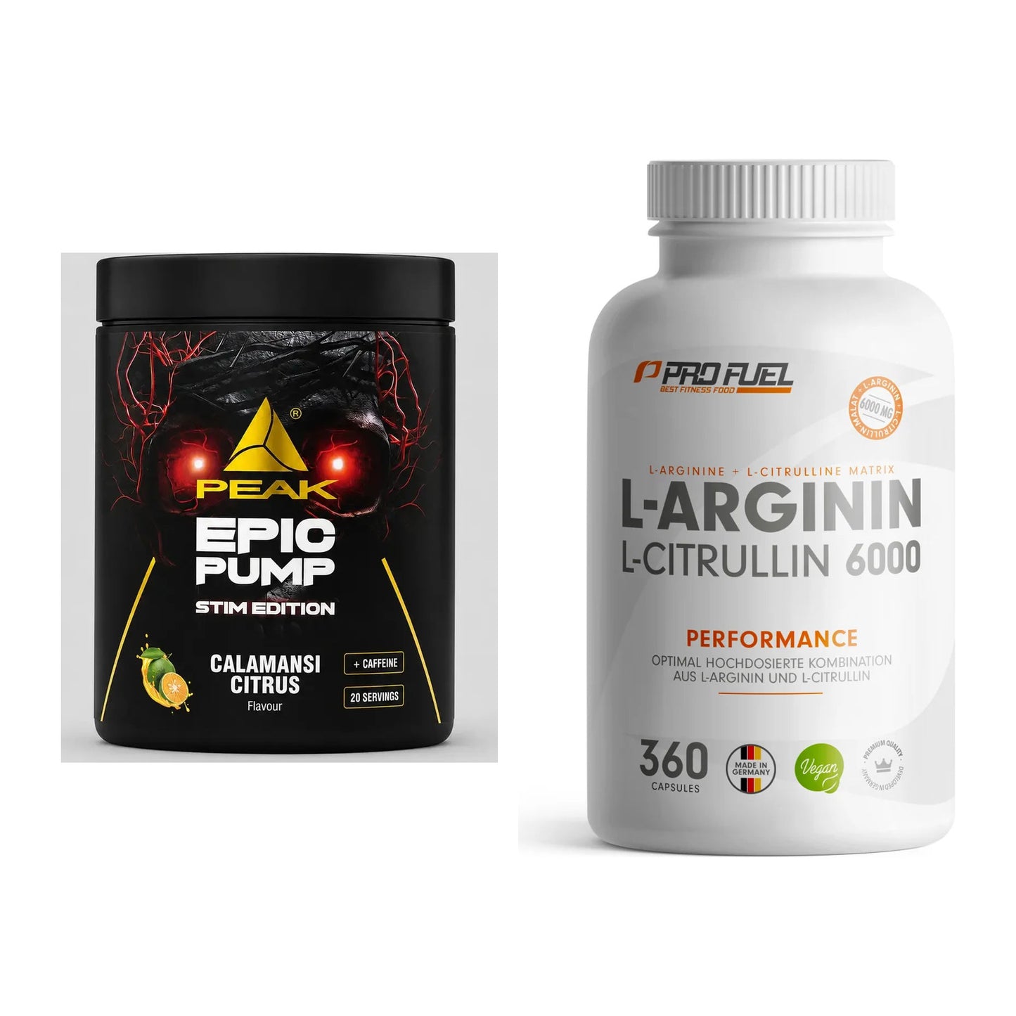 Trainings-Set: Peak Epic Pump Stim + ProFuel L-Arginin – alle enthaltenen Artikel