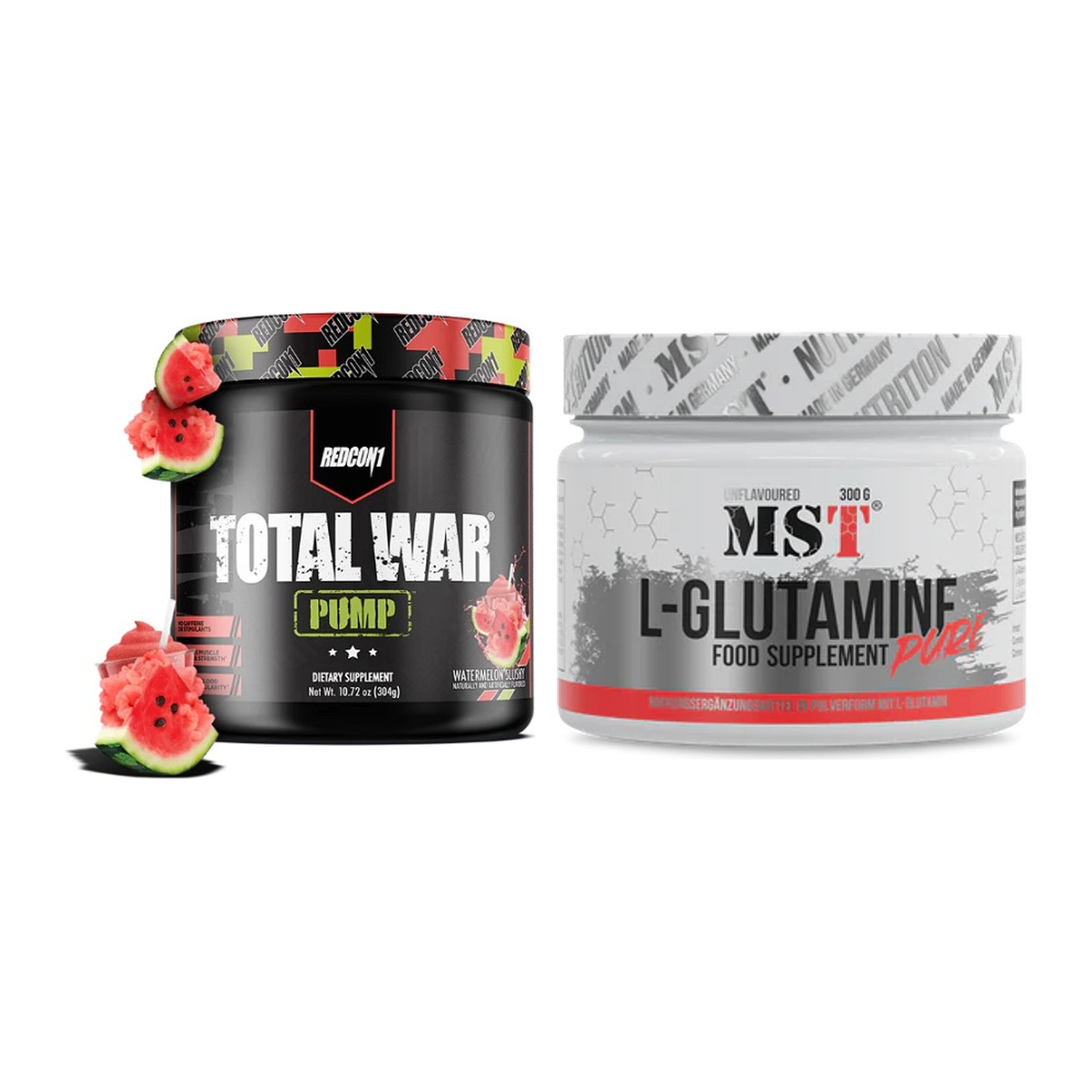 Trainings-Set: Redcon1 Total War PUMP + MST Glutamine – alle enthaltenen Artikel