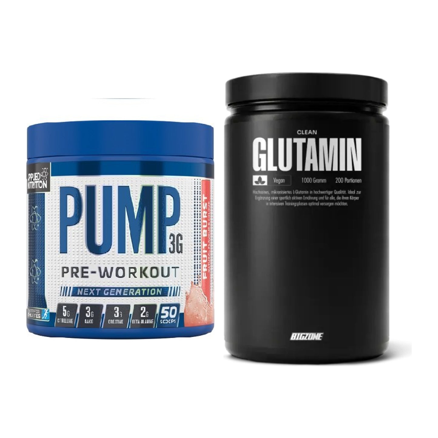 Trainings-Set: Applied Nutrition Pump + Big Zone Glutamin – alle enthaltenen Artikel