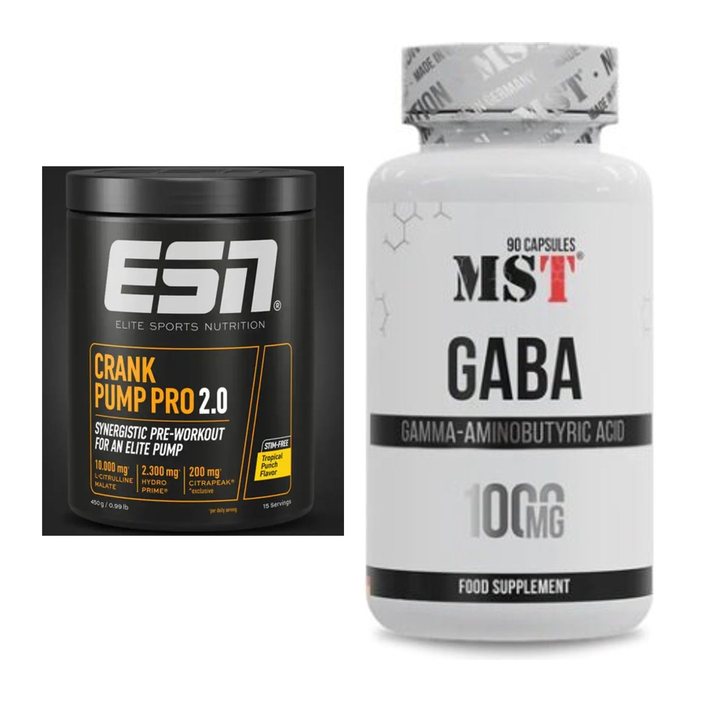 Trainings-Set: ESN Crank Pump Pro 2.0 + MST GABA 1000mg – alle enthaltenen Artikel