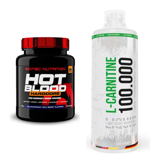 Trainings-Set: Scitec Hot Blood Hardcore + MST L-Carnitine 100.000 – alle enthaltenen Artikel