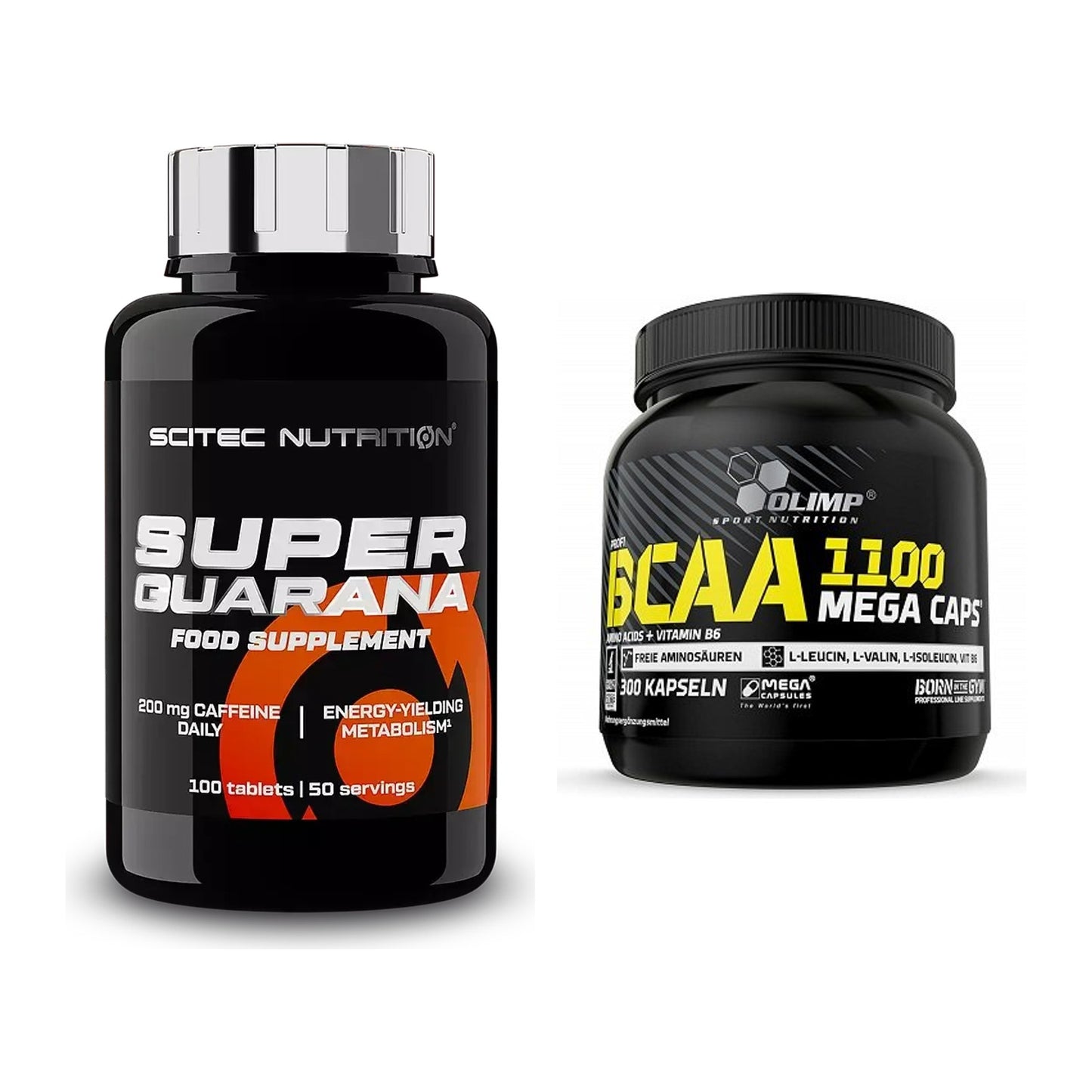 Trainings-Set: Scitec Super Guarana 100 Tabl. + Olimp BCAA Mega Caps – alle enthaltenen Artikel