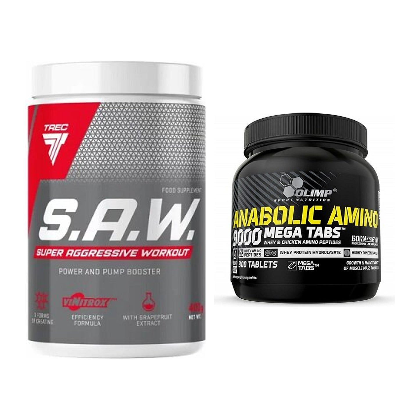 Trainings-Set: Trec Nutrition SAW Booster + Olimp Anabolic Amino 9000 – alle enthaltenen Artikel