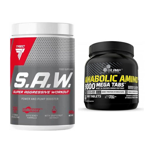 Trainings-Set: Trec Nutrition SAW Booster + Olimp Anabolic Amino 9000 – alle enthaltenen Artikel