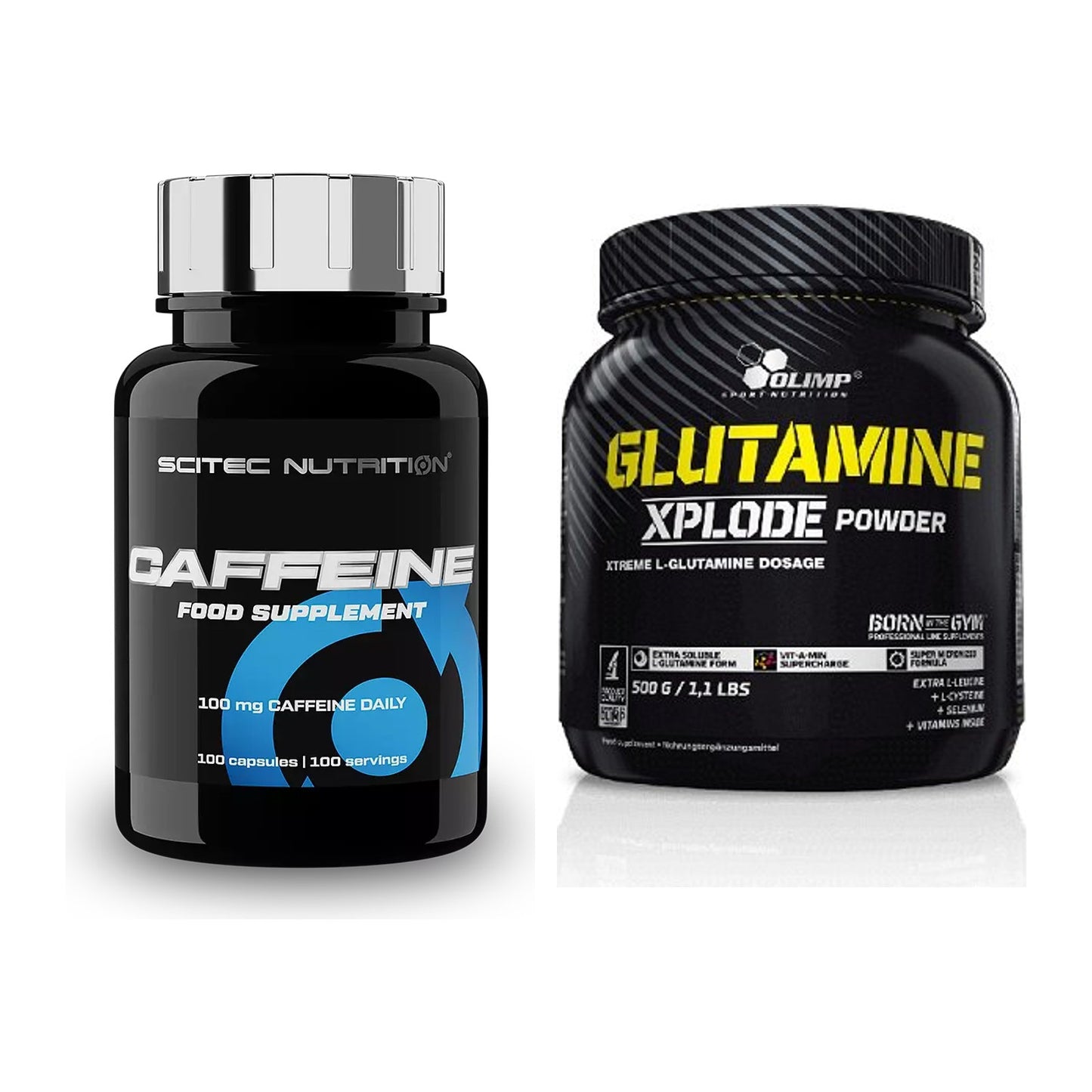 Trainings-Set: Scitec Caffeine + Olimp L-Glutamine Xplode 500g – alle enthaltenen Artikel