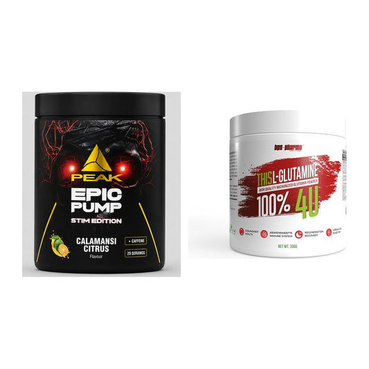 Trainings-Set: Peak Epic Pump Stim Edition + BPS-Pharma This Glutamin – alle enthaltenen Artikel