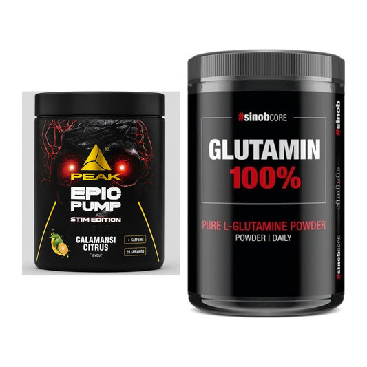Trainings-Set: Peak Epic Pump Stim Edition + Sinob Core L-Glutamin – alle enthaltenen Artikel