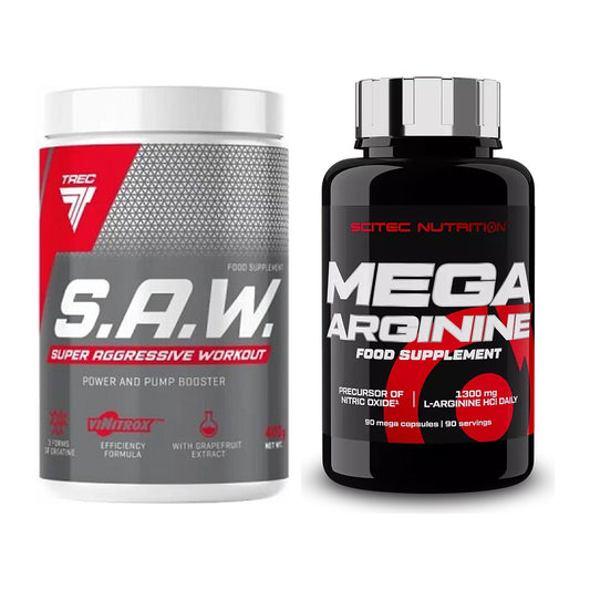 Trainings-Set: Trec Nutrition SAW Booster + Scitec Mega Arginine – alle enthaltenen Artikel