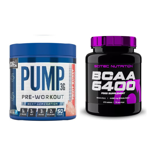 Trainings-Set: Applied Nutrition Pump + Scitec BCAA 6400 – alle enthaltenen Artikel
