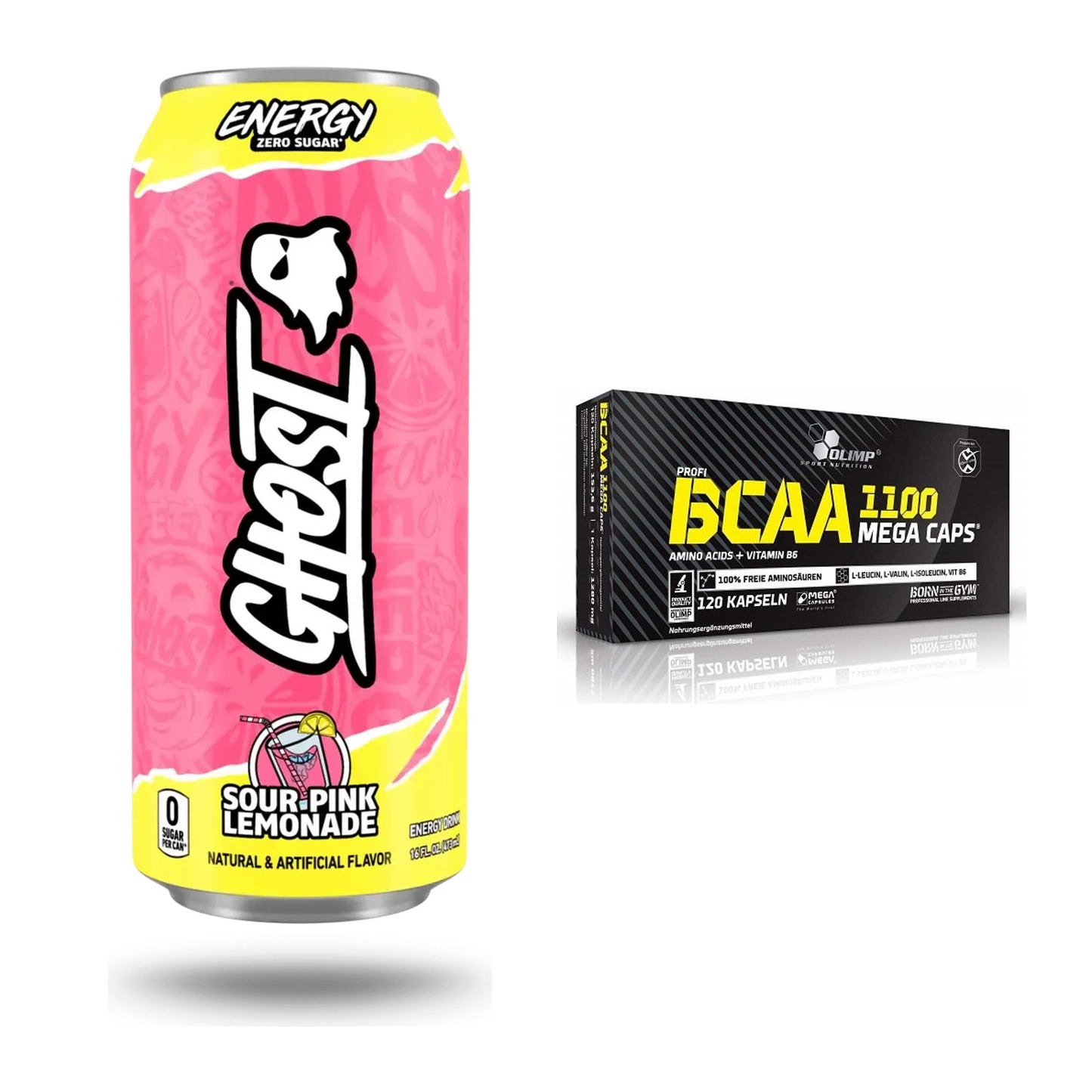 Trainings-Set: Ghost Energy + Olimp BCAA Mega Caps – alle enthaltenen Artikel
