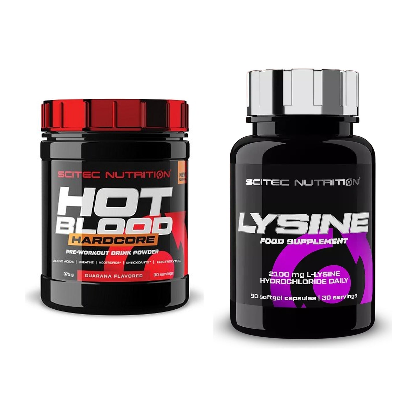Trainings-Set: Scitec Hot Blood Hardcore + Scitec Lysine – alle enthaltenen Artikel