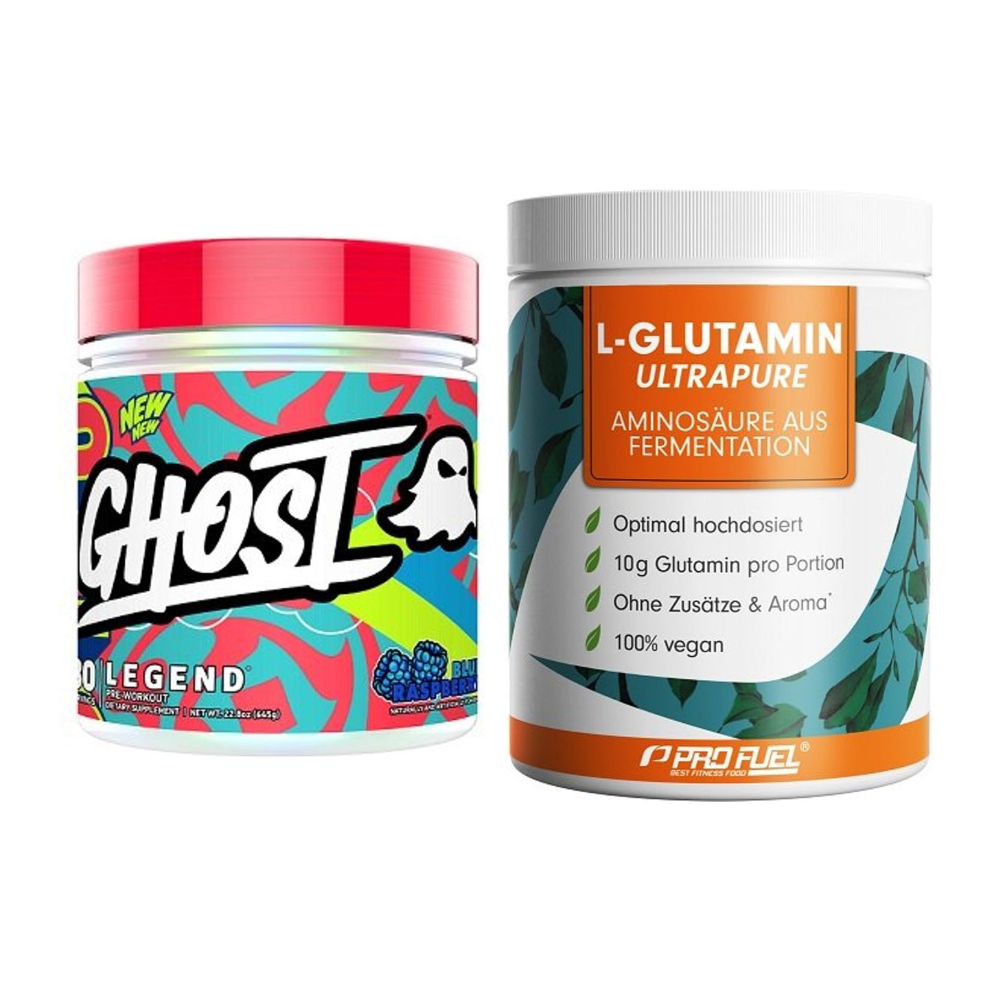 Trainings-Set: Ghost Legend V4 30 Serv. + ProFuel Glutamin Ultrapure – alle enthaltenen Artikel