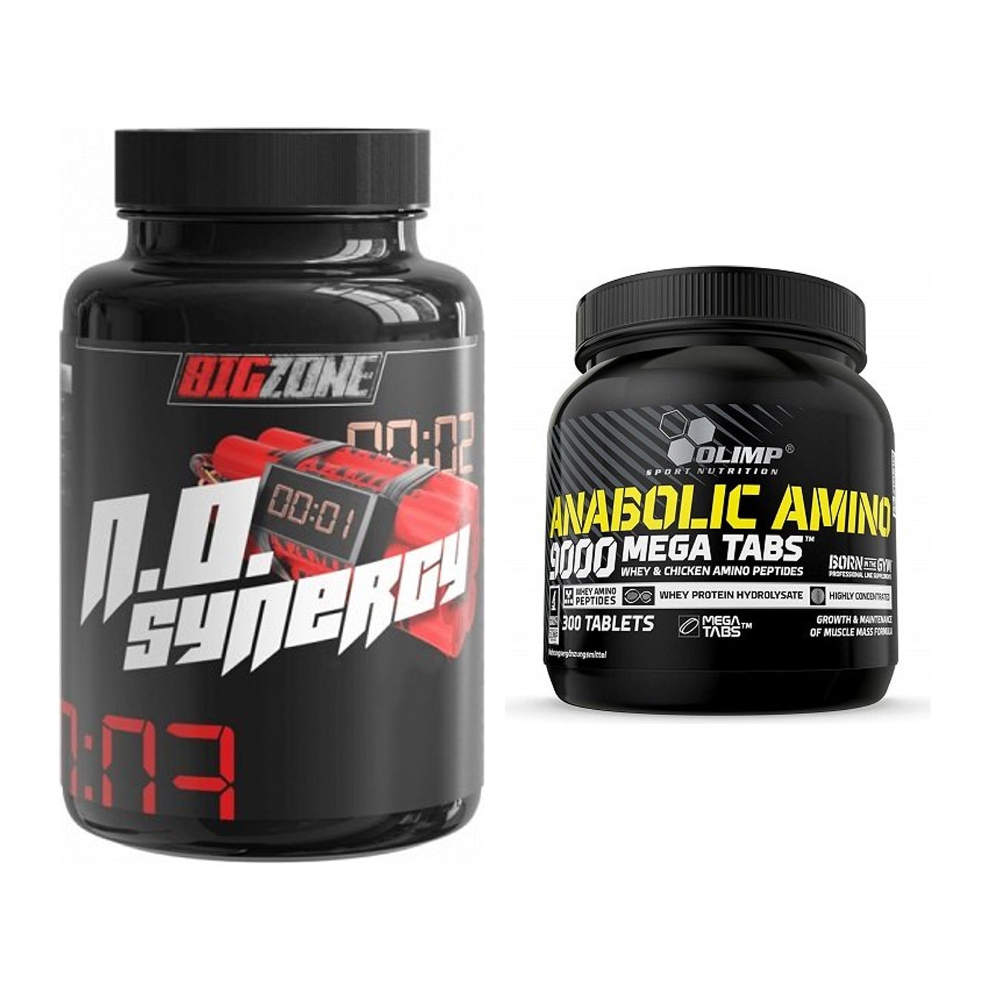 Trainings-Set: Big Zone N.O Synergy + Olimp Anabolic Amino 9000 Mega – alle enthaltenen Artikel