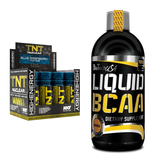 Trainings-Set: NXT Nutrition TNT Nuclear Shots + BioTech Liquid BCAA – alle enthaltenen Artikel