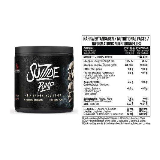 Trainings-Set: #GYMJUICE SUIZIDE PUMP + MST BCAA Zero 300g – alle enthaltenen Artikel