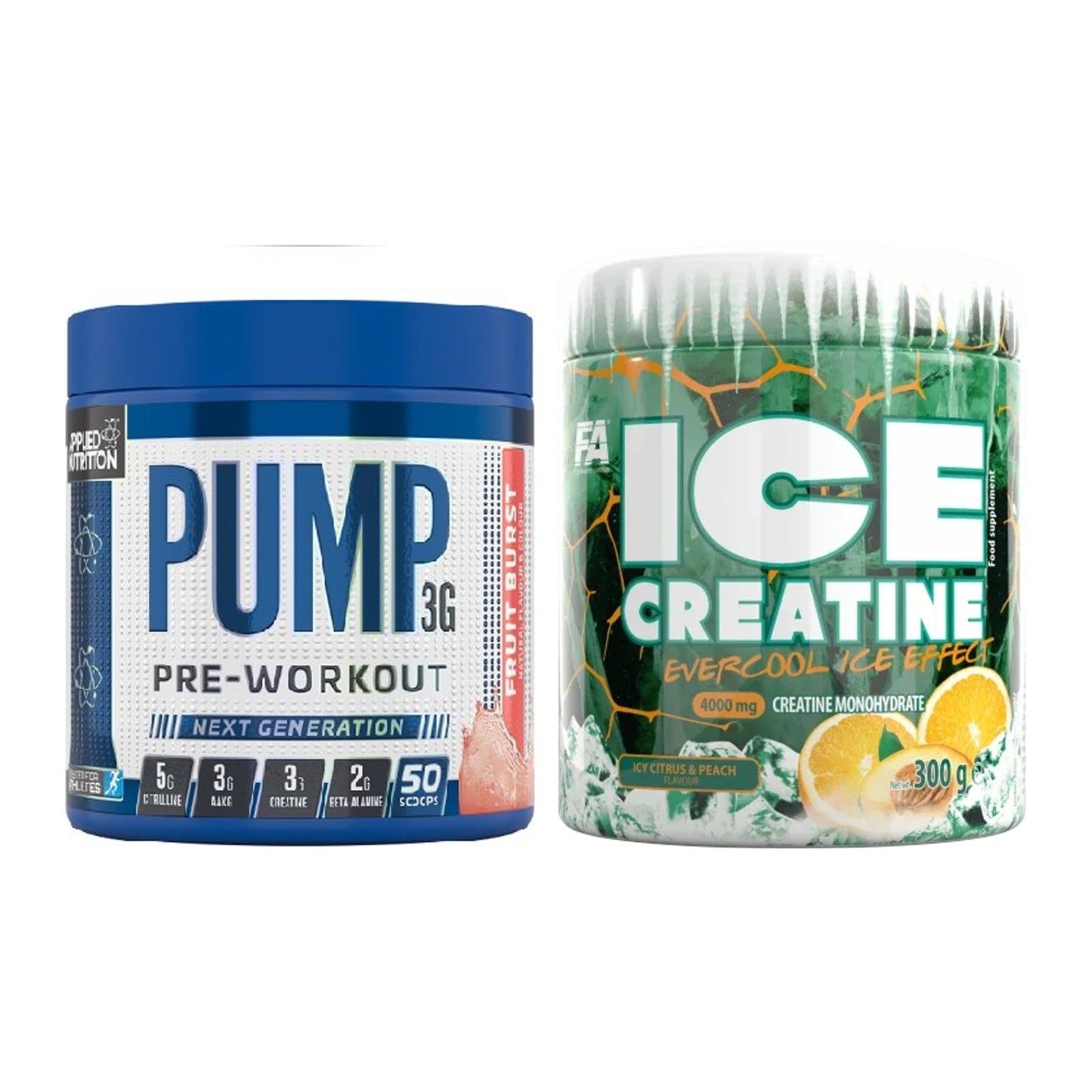 Trainings-Set: Applied Nutrition Pump + FA Nutrition ICE Creatine – alle enthaltenen Artikel