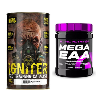Trainings-Set: Nuclear Nutrition IGNITER Booster + Scitec Mega EAA – alle enthaltenen Artikel
